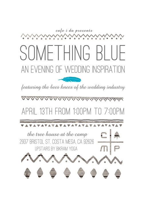Something Blue wedding inspiration event April 13th poster
