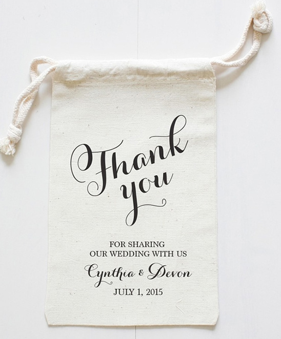 Thank you gift bag for Cynthia and Devon's wedding