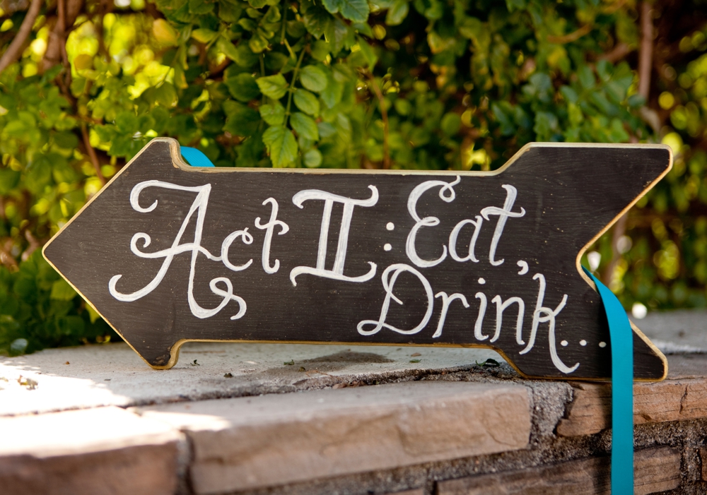 Arrow sign Act II Eat Drink