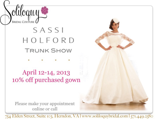 Sassi Holford trunk show, April 12-14, 2013
