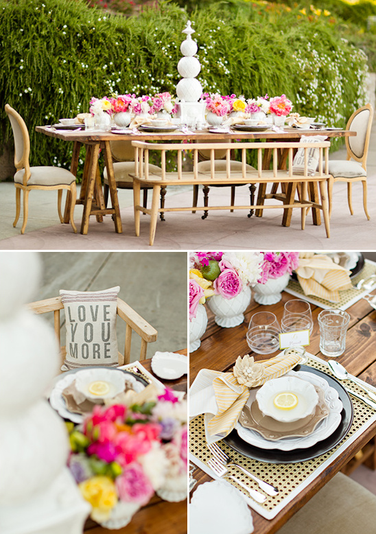 colorful and rustic table decor