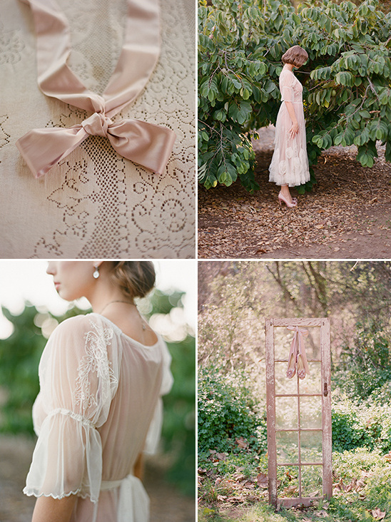 Pale pink lace dress, vintage style