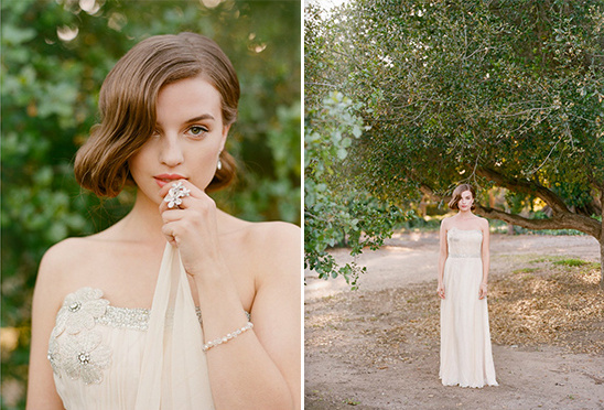 Elegant bride in a cream gown