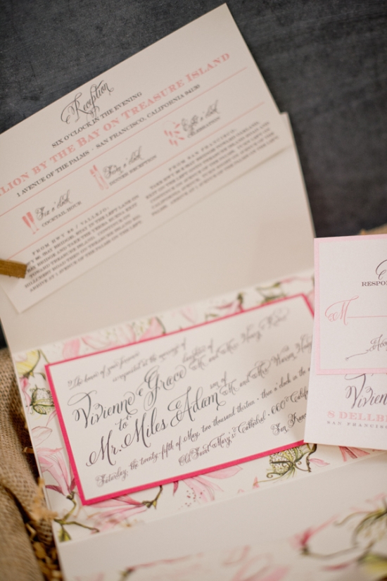 Elegant wedding invitation with floral design