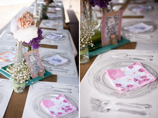 vintage table decor with placemats from Gray Living