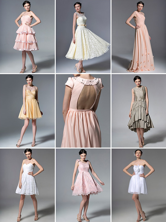 Collection of pretty pastel bridesmaid dresses