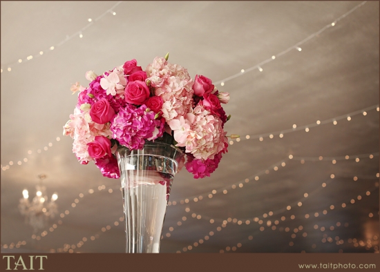 tall pink floral centerpiece