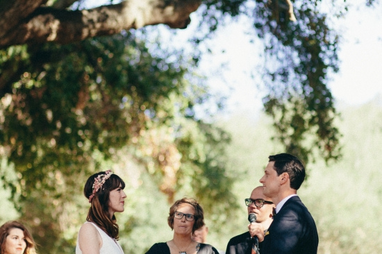 Outdoor wedding ceremony under trees