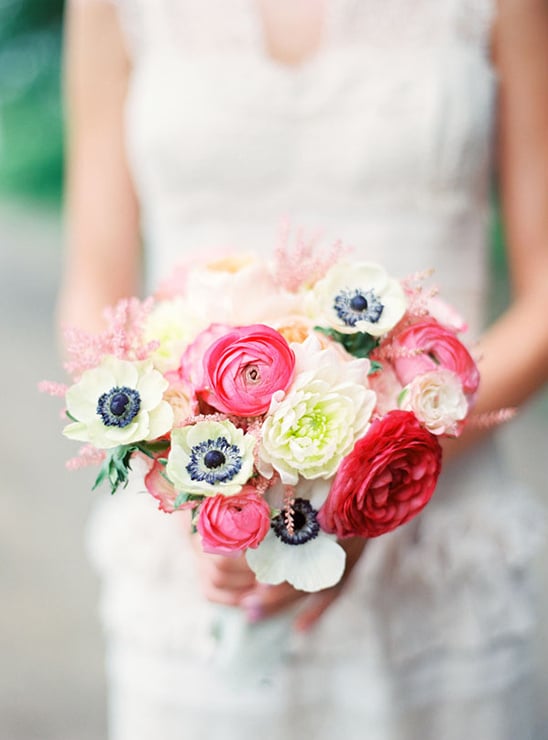 pink and white wedding bouquet by Camrose Hill Flowers