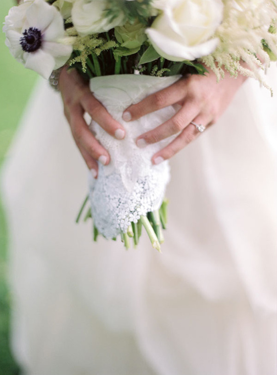vintage hankie wedding bouquet