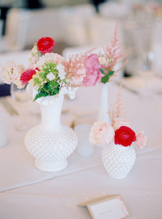 milk glass with florals