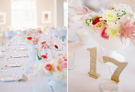 sparkly gold table numbers