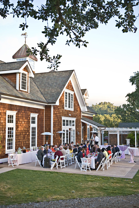 outdoor dinner reception at Spanish Oaks Ranch