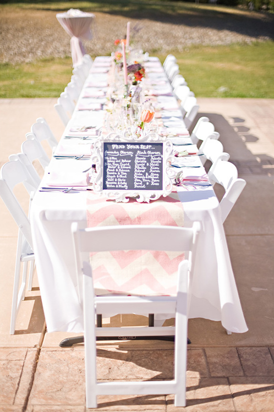 Elegant outdoor dining table setting with place cards