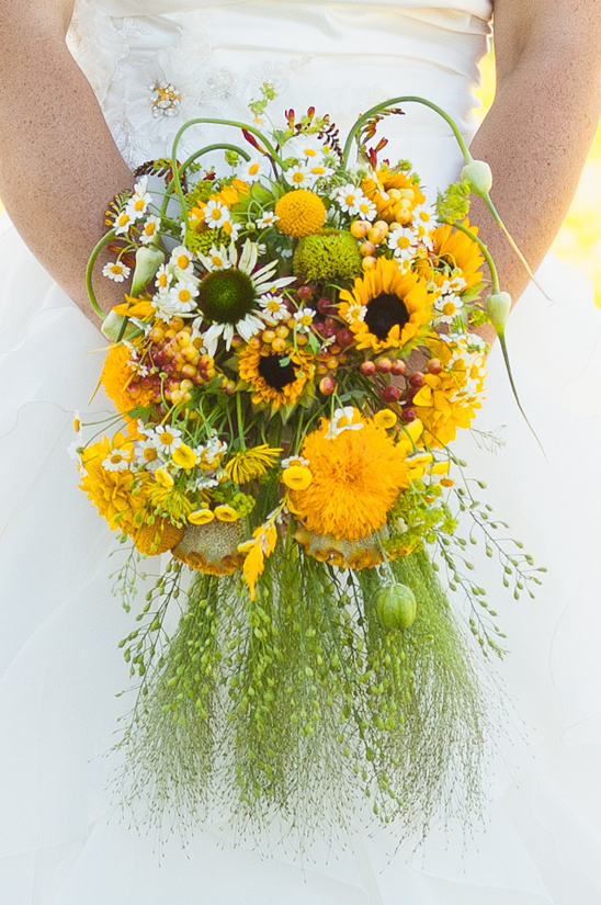 yellow, white and green bouquet