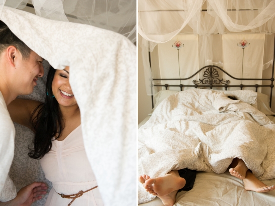 Bedroom engagement session by Sphynge Photography