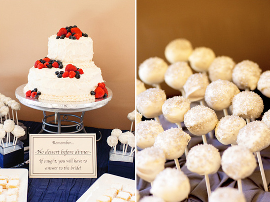 red, white and blue dessert table