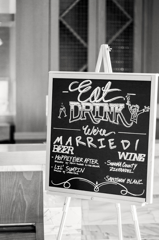 chalkboard Eat Drink We're Married drink menu