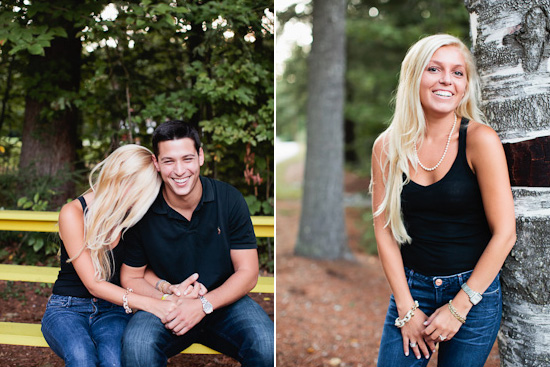 Couple smiles outdoors, happy  lovers