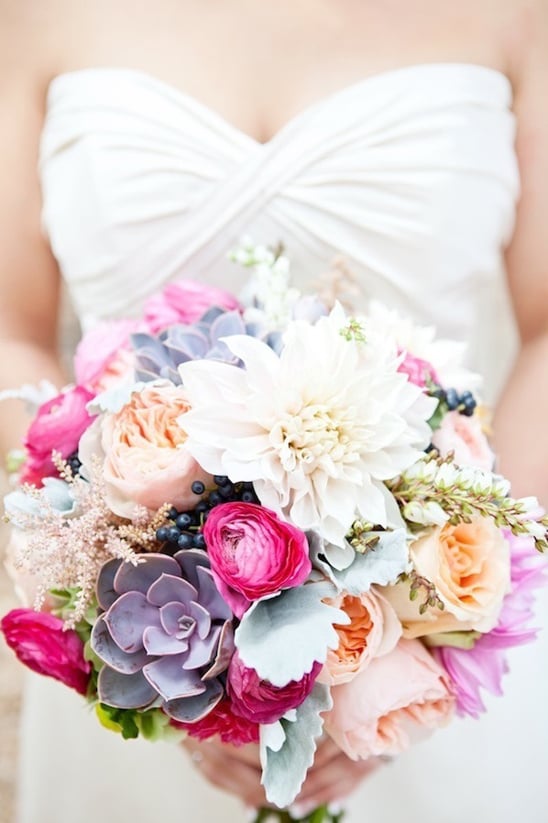 pink, purple and peach bridal bouquet created by Flower Allie