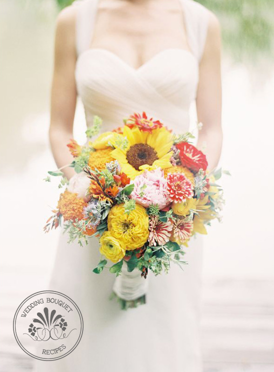 Orange and Yellow Wedding Bouquet