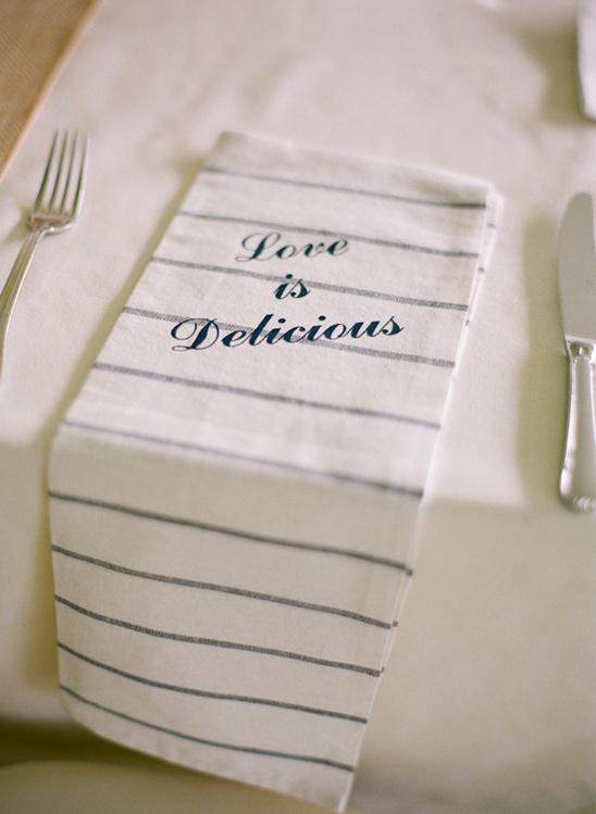love is delicious kitchen towel