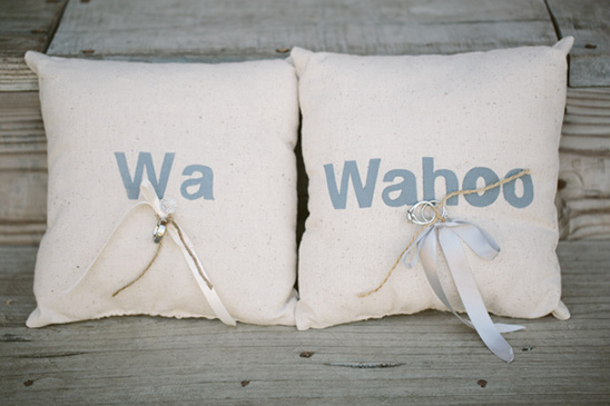 Wa Hoo wedding ring pillows for the wedding ceremony