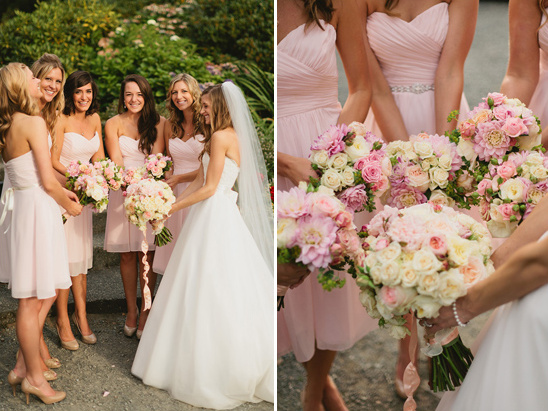 pink, peach and cream bouquets by Bella Signature Design