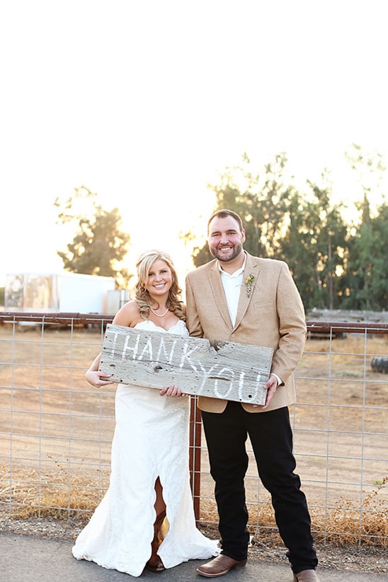 rustic thank you sign