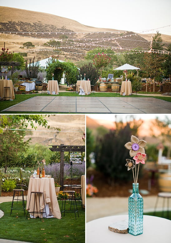 outdoor dance floor and cocktail table ideas