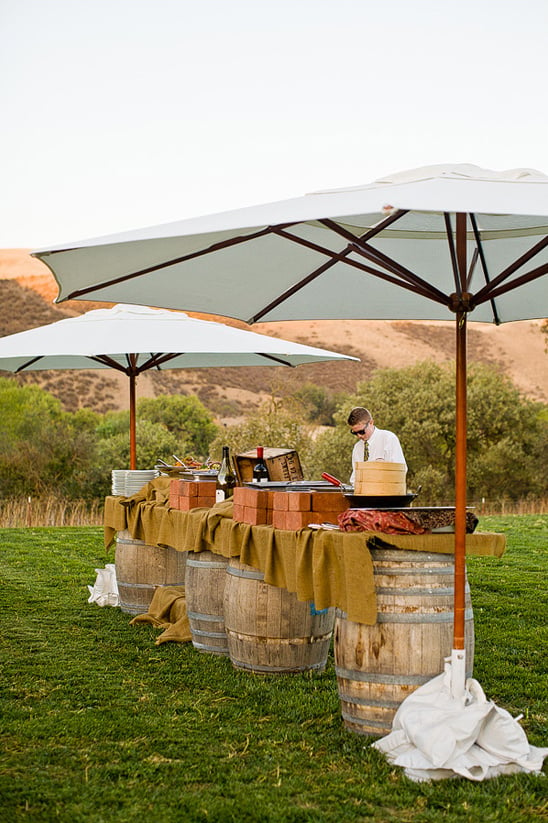 rustic outdoor buffet catered by The Inn Tres Pinos
