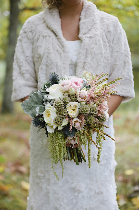 pink, white and green bridal bouquet by Munster Rose