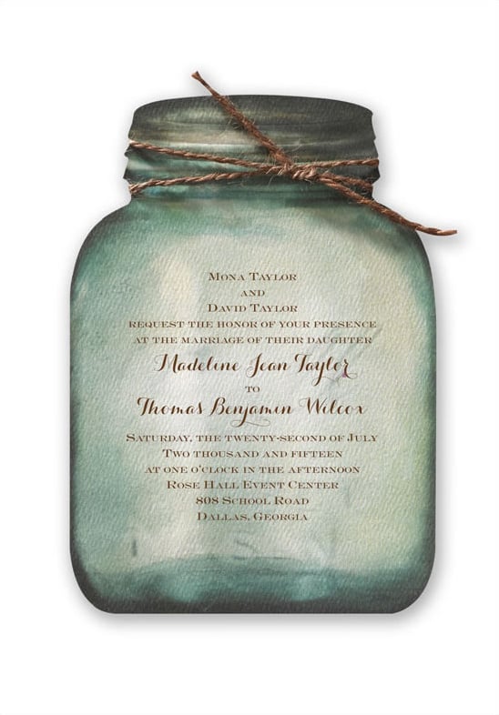 mason jar wedding invite