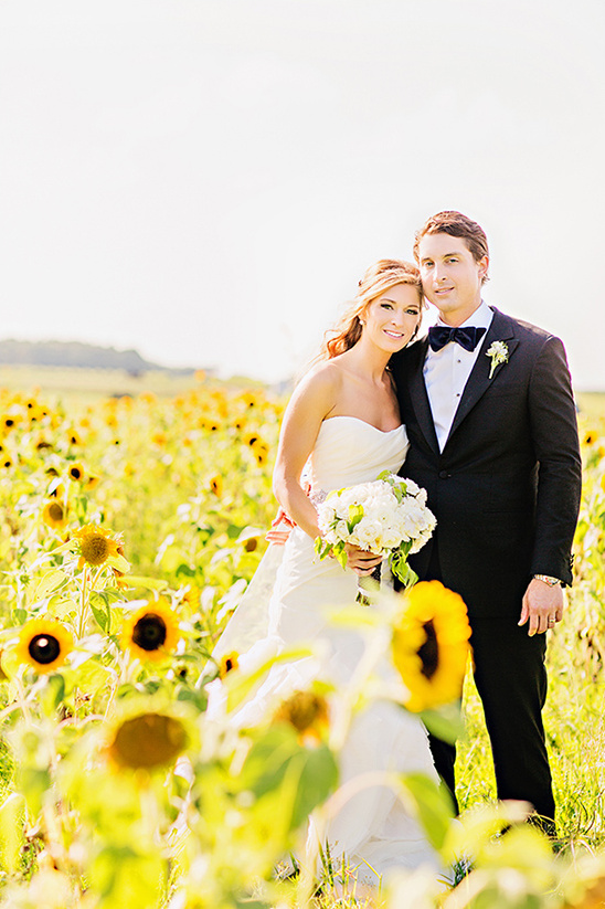 sunflower wedding portrait