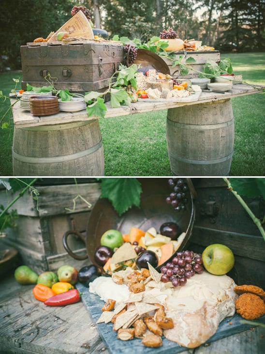 rustic hors d'oeuvre table ideas