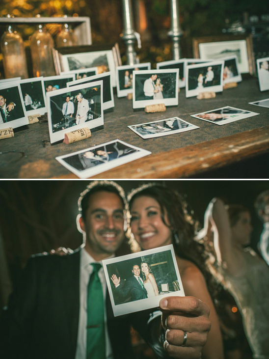 polaroid cameras at wedding reception