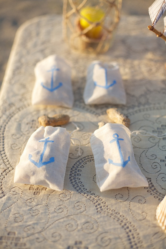 anchor wedding favors filled with peanuts