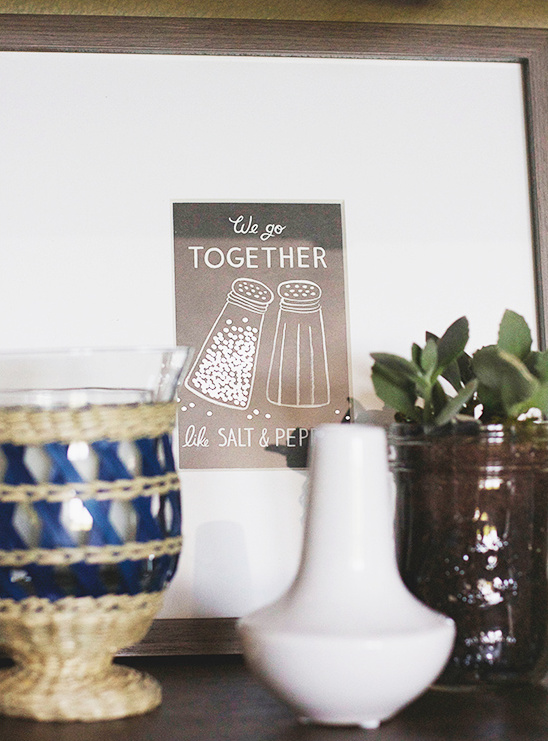Framed art we go together like salt and pepper sign