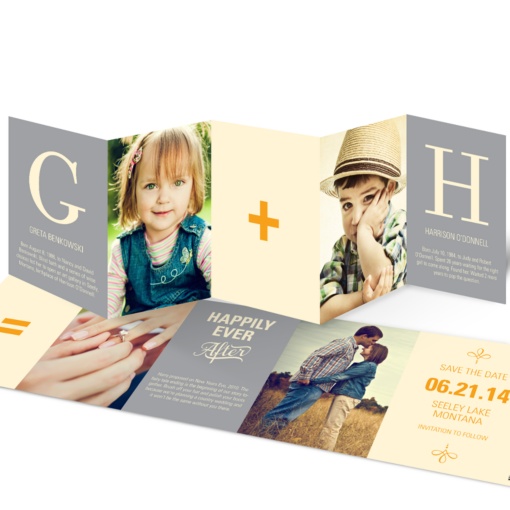 Save the date tri fold wedding invitation example