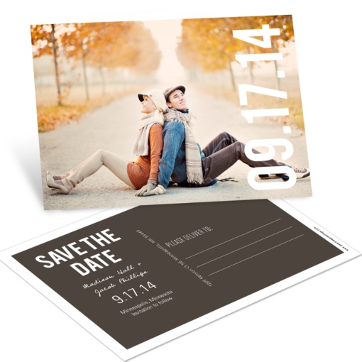 Save the Date Postcards -- Big Date Horizontal Photo