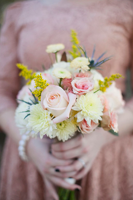 pale pink and yellow bouquet by Lasater Flowers