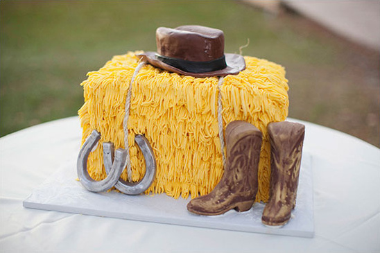 hay bale grooms cake from Cakes by Maggi