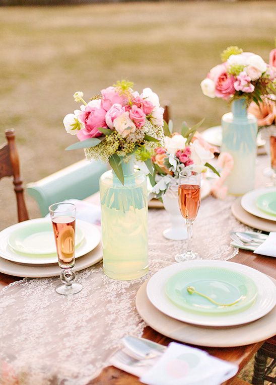 peach pink and mint wedding ideas