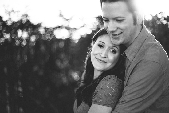 Romantic black and white couple portrait