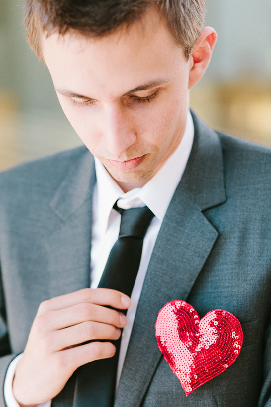 sequin heart boutonniere from Ban.do