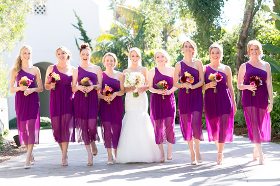bright purple bridesmaid dresses