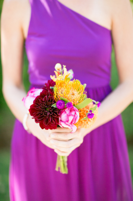 small colorful bridesmaid bouquet by NLC Productions