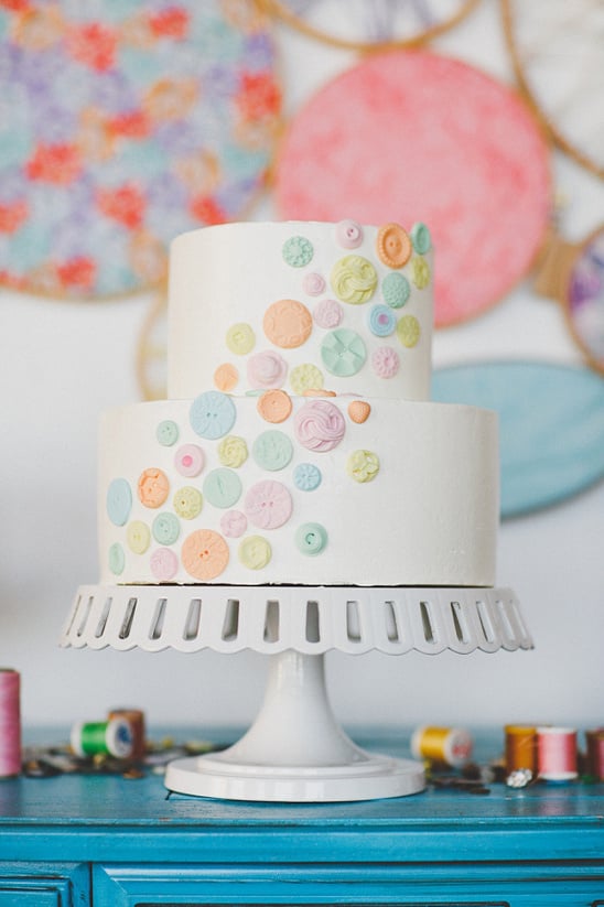 button wedding cake by Cakewalk Bake Shop