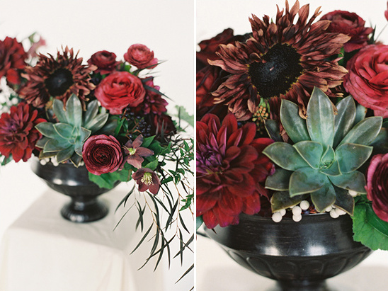red and black wedding flowers