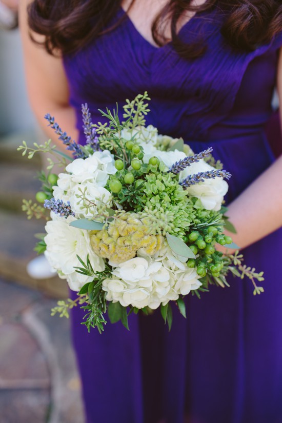 Elegant white and green bridesmaid bouquet